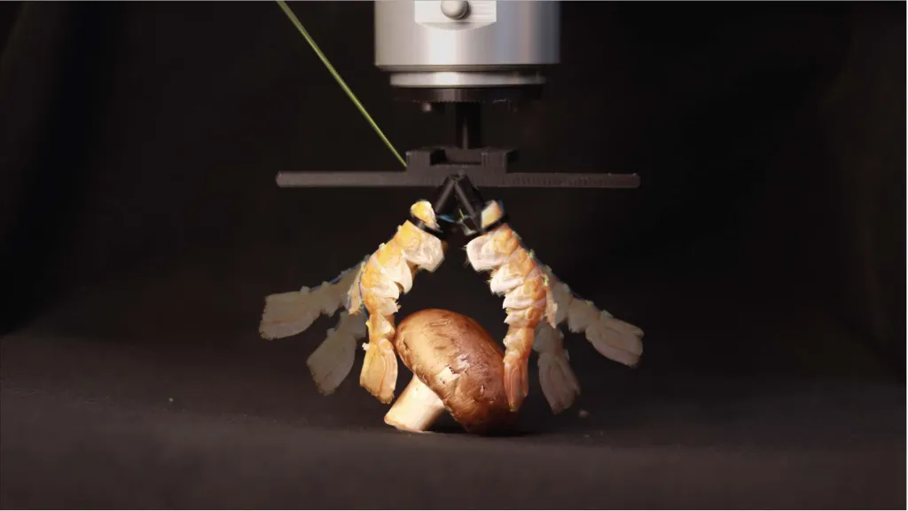 Robotická ruka vyrobená z těl krevet