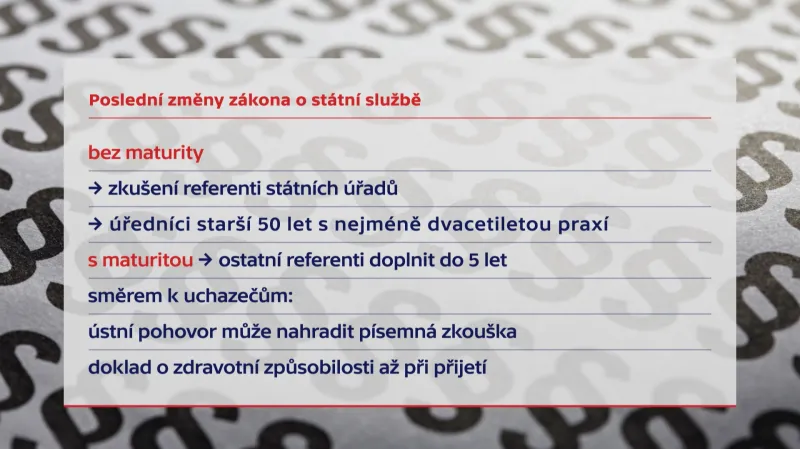Poslední změny služebního zákona