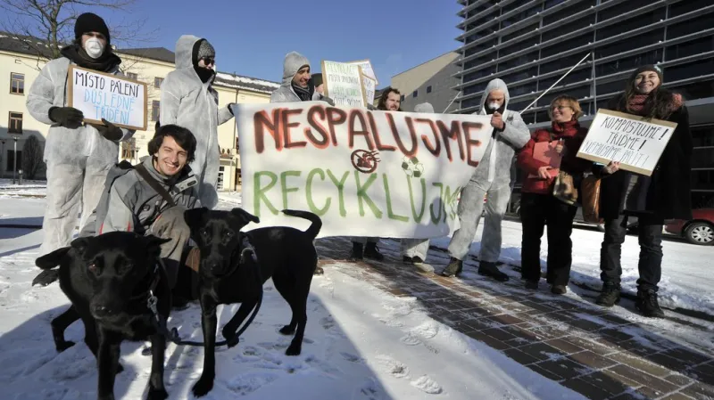 Protest proti stavbě spalovny v Jihlavě