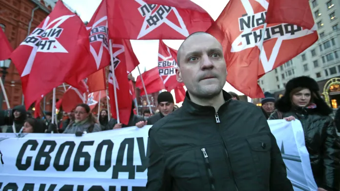 Udalcov během demonstrace v Moskvě (listopad 2012)