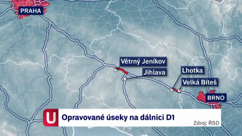 První opravované úseky D1
