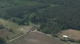 Letecké záběry z požáru v lese u Bzence