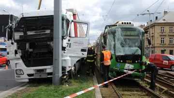 Nehoda tramvaje v Plzni