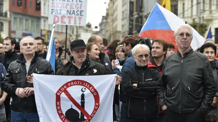 Demonstrace proti islámu v Brně
