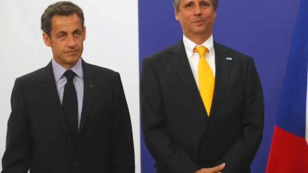 Nicolas Sarkozy a Jan Fischer
