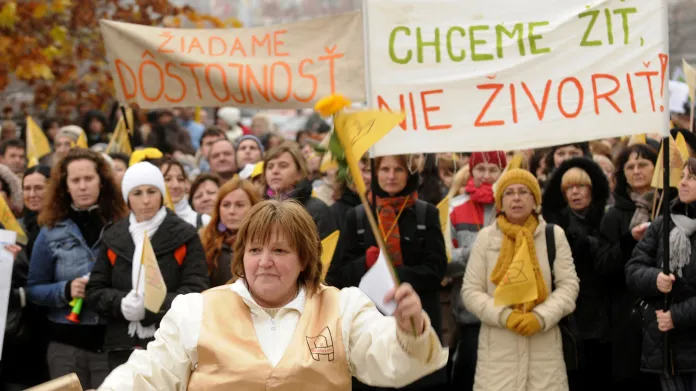Stávka učitelů v Bratislavě