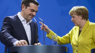 Alexis Tsipras s Angelou Merkelovou