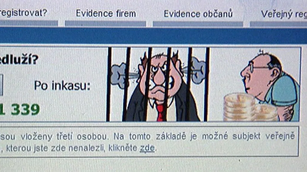 Registr dlužníků poškozuje bezúhonné