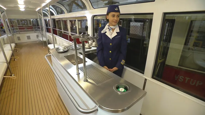 Bar v tramvaji T3 Coupé je inspirovaný pokladnou průvodčích v tramvajích T1