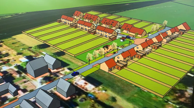 Vizualizace nové výstavby v Hruškách
