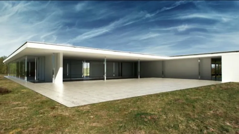 Golf club Ludwiga Miese van der Roheho (vizualizace)