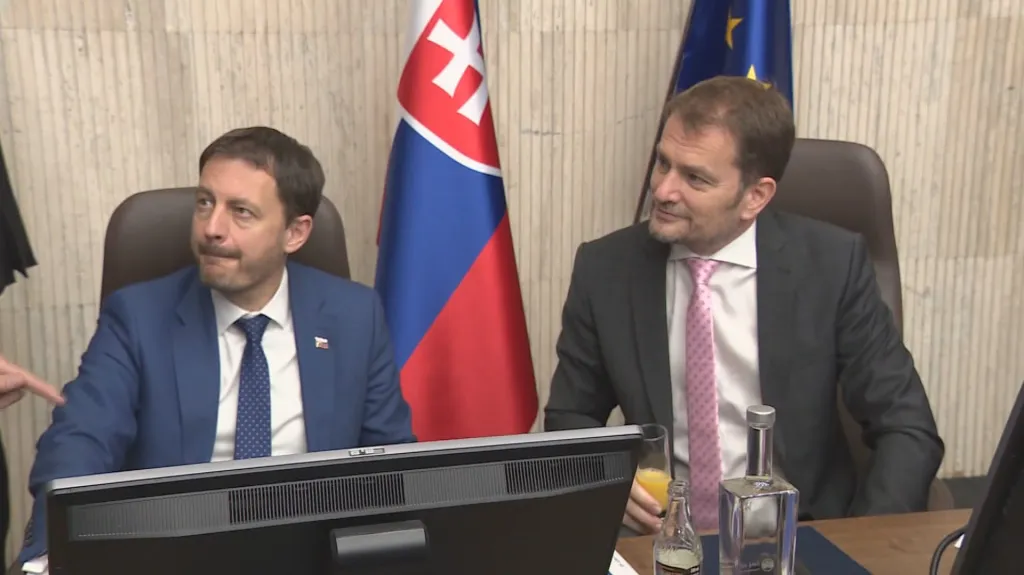 Slovenský premiér Eduard Heger a ministr financí Igor Matovič