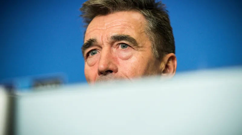 Anders Fogh Rasmussen na brífinku před summitem NATO ve Walesu