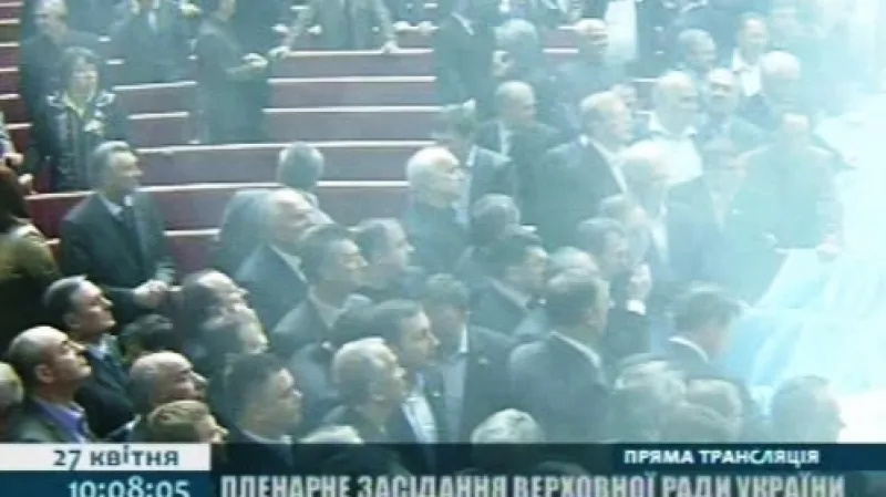 Bitka v ukrajinském parlamentu