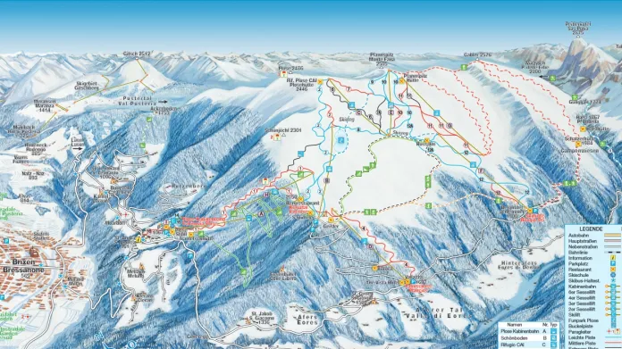 Mapa skiareálu Plose