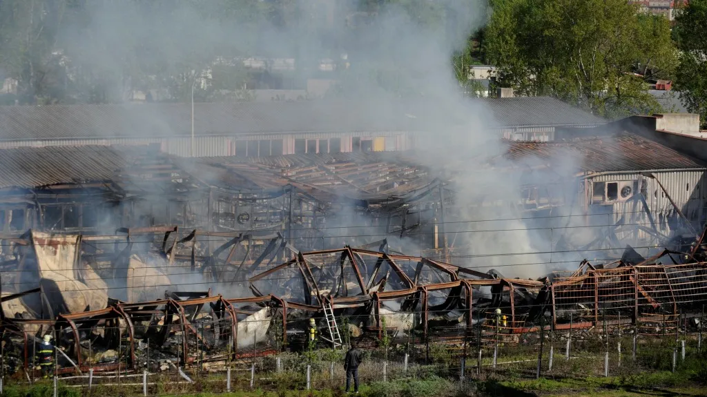 Požár stavebních buněk