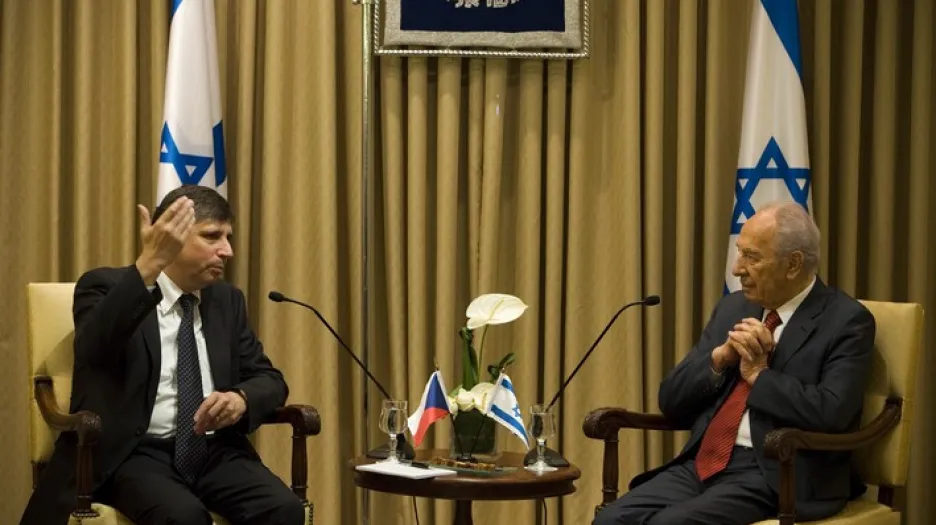 Jan Fischer a Šimon Peres