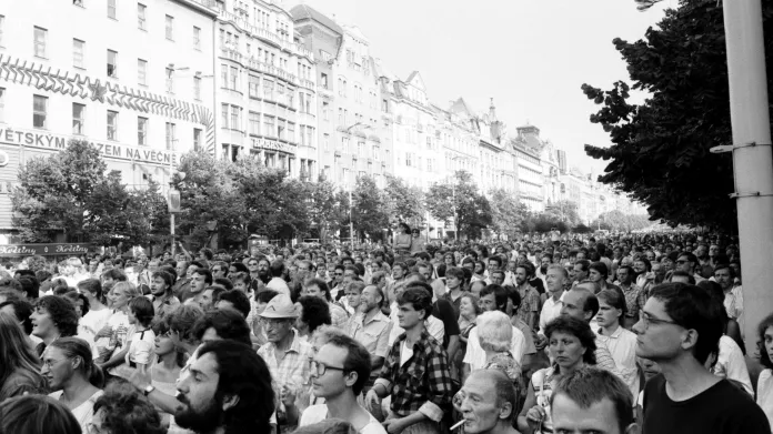 Shromáždění na Václavském náměstí 21. srpna 1989
