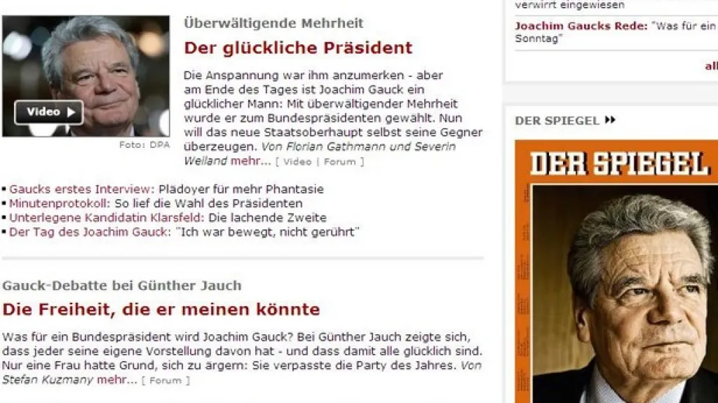 Spiegel o Joachimu Gauckovi