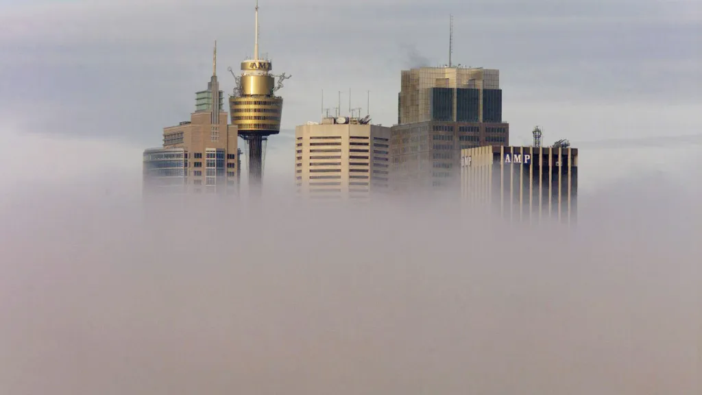 Ranní mlha nad Sydney