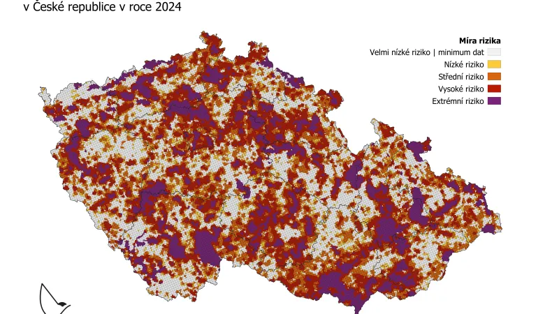 Mapa citlivosti ptáků vůči výstavbě větrných elektráren