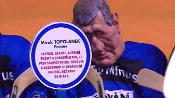 Mirek Topolánek jako poražený hokejista v předvolební kampani ČSSD