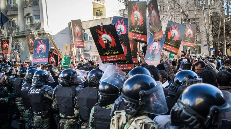 Protest kvůli popravě šíitského klerika