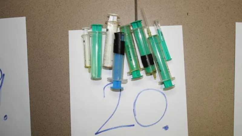 Zabavené injekční stříkačky