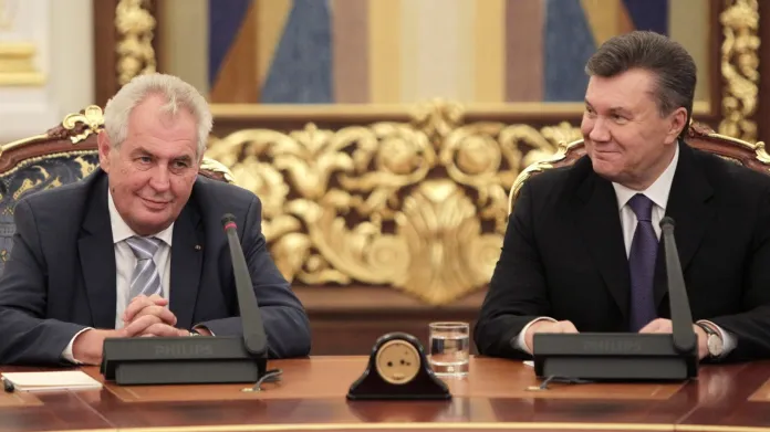 Setkání Miloše Zemana s ukrajinským prezidentem Viktorem Zemanem v Kyjevě