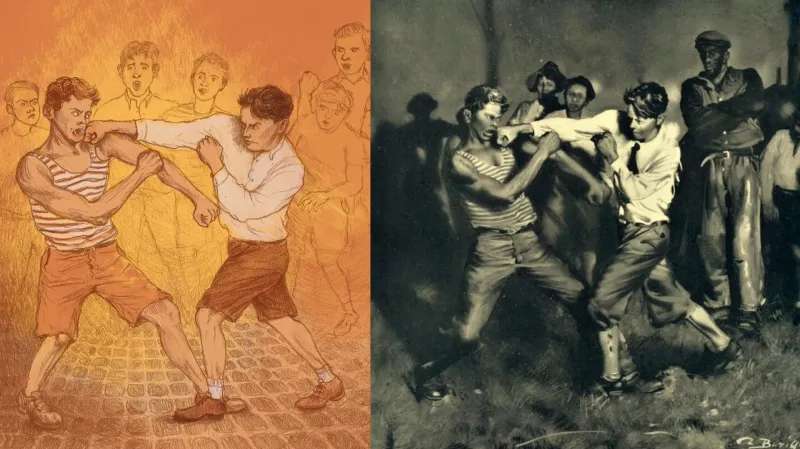 Ilustrace ze Zkázy Jezerní kotliny a původní z Chaty v Jezerní kotlině