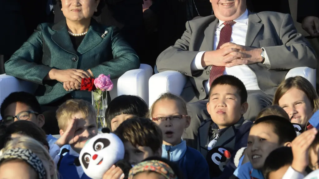 Miloš Zeman a místopředsedkyně čínské Státní rady Liou Jen-tung