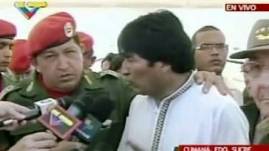 Hugo Chávez a Evo Morales