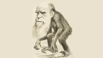 Karikatura Charlese Darwina