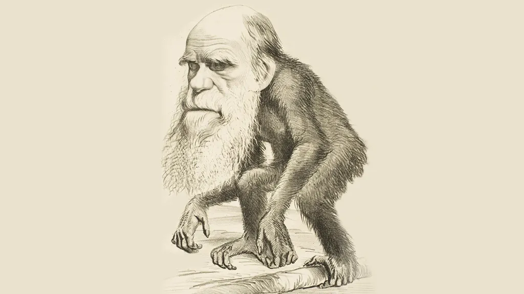 Karikatura Charlese Darwina