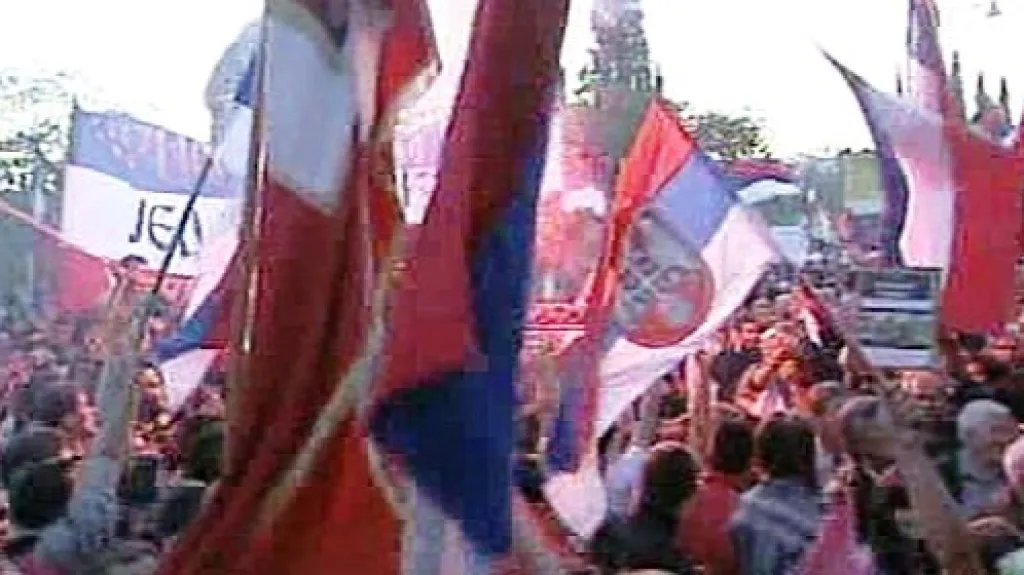Demonstrace proti uznání Kosova