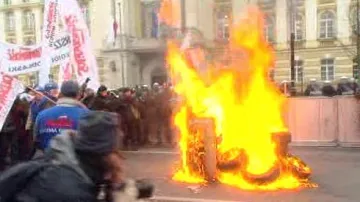 Demonstrace polských loďařů
