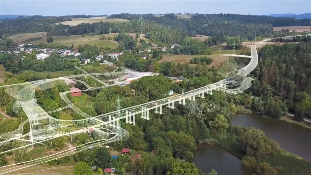 Vizualizace obchvatu kolem Náchoda