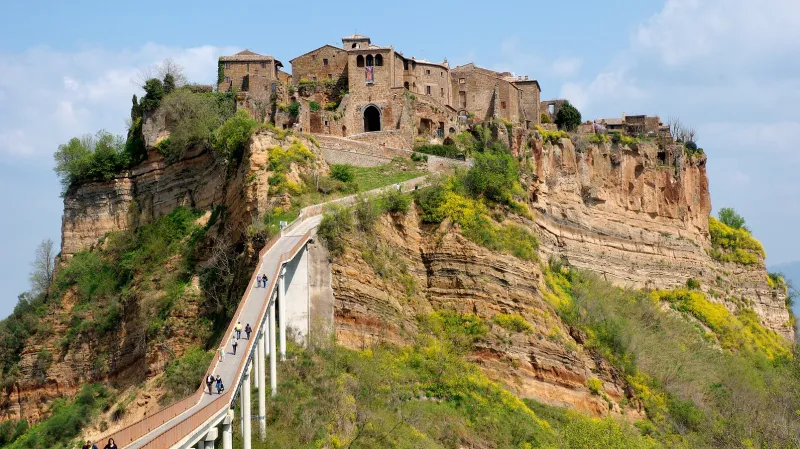 Zbytky etruské osady v Civita di Bagnoregio