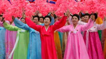 Průvod v severokorejské metropoli