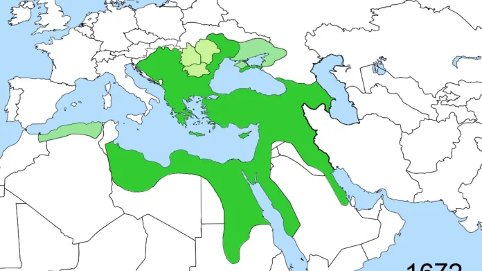 Osmanská říše a vazalské státy roku 1672