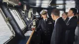 Pan Ki-mun, Renzi a Mogheriniová během plavby na lodi San Giusto