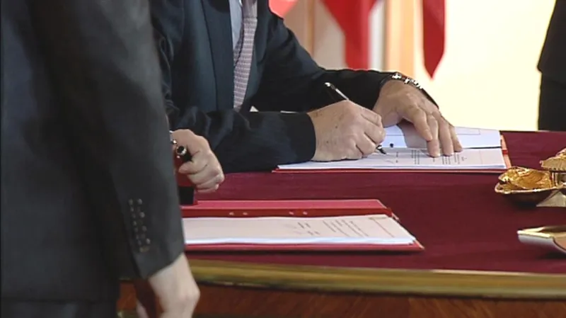 Podepisování česko-ruských smluv