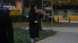 Pouliční hudebník v Sofii