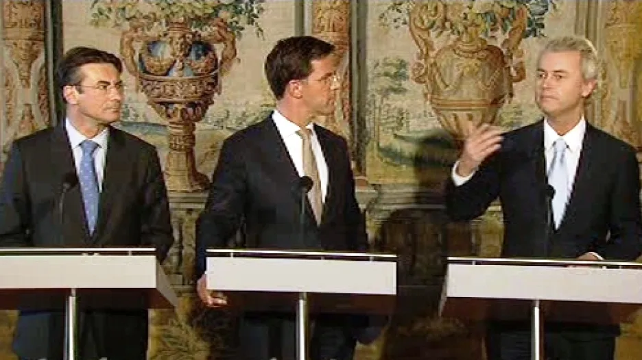 Mark Rutte, Maxime Verhagen a Geert Wilders