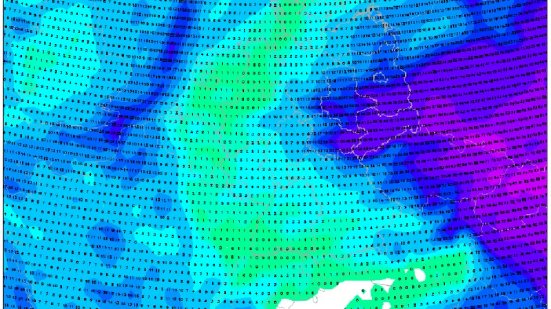 Předpověď množství srážek do čtvrtečního rána podle modelu QTS