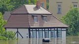 Rozvodněné Labe v Drážďanech