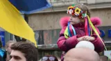 Na náměstí Republiky se na podporu Kyjeva zpívalo