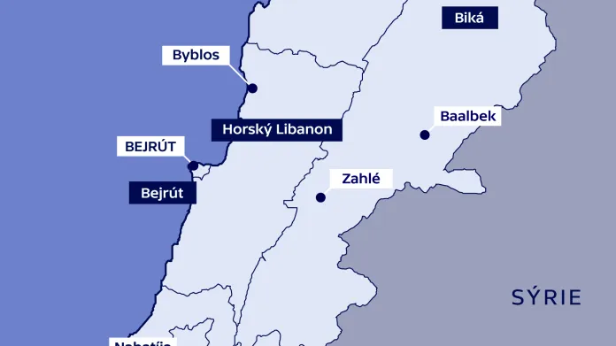 Mapa administrativního členění Libanonu