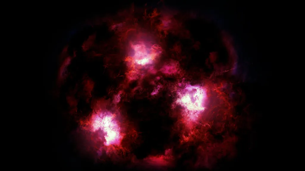 Vizualizace galaxie nazývané Kosmický "yetti"