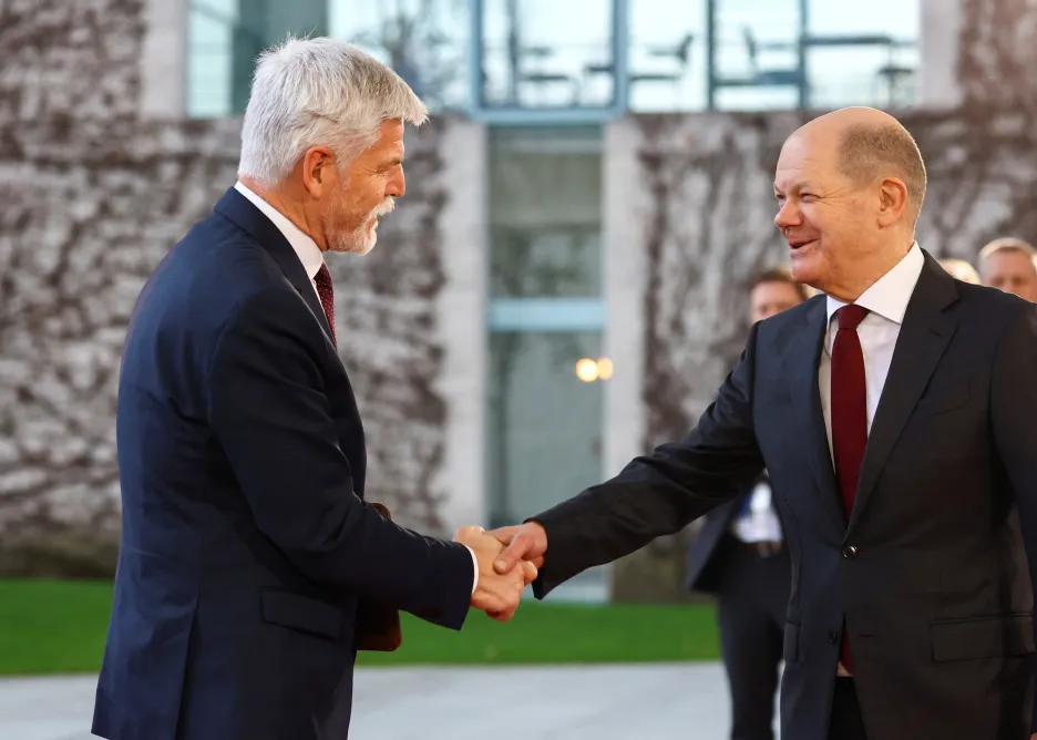 Prezident Pavel se při návštěvě Berlína rovněž setkal s kancléřem Olafem Scholzem